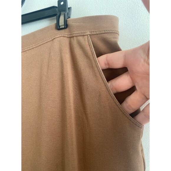 L.L. Bean Women’s Brown Knit Stretch Waist Pants With Pockets Size M - Picture 2 of 7